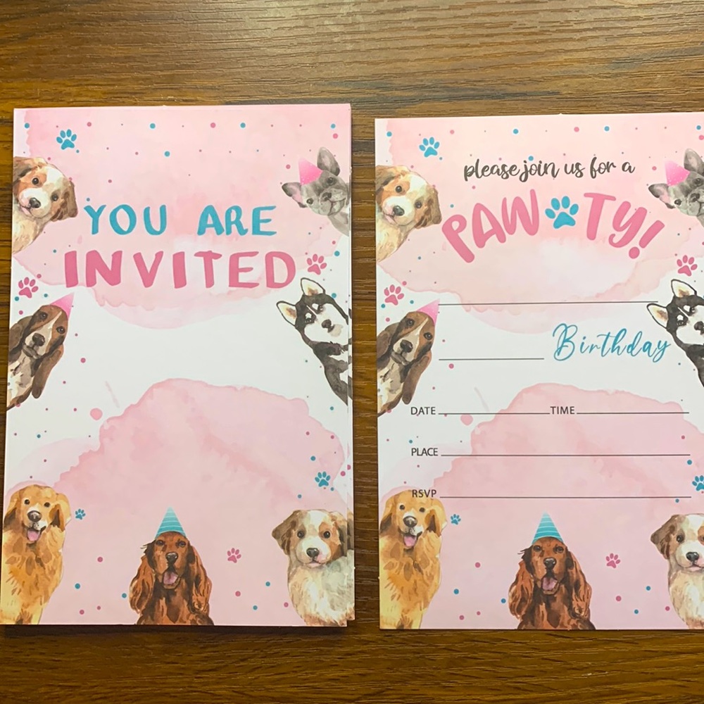 12 Dog Birthday invites